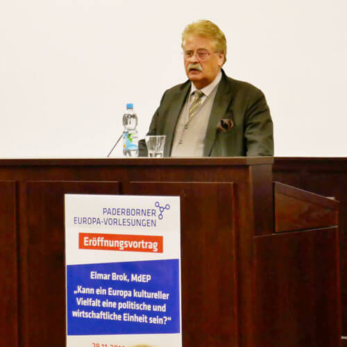 Europa-Vorlesung Uni Paderborn mit Elmar Brok