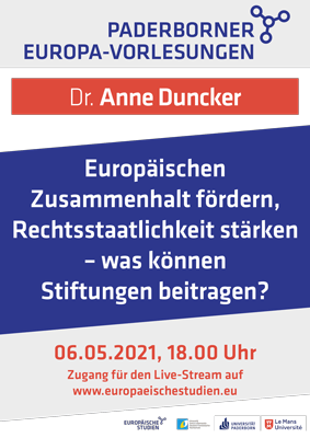 Paderborner Europa Vorlesung mit Dr. Anne Duncker